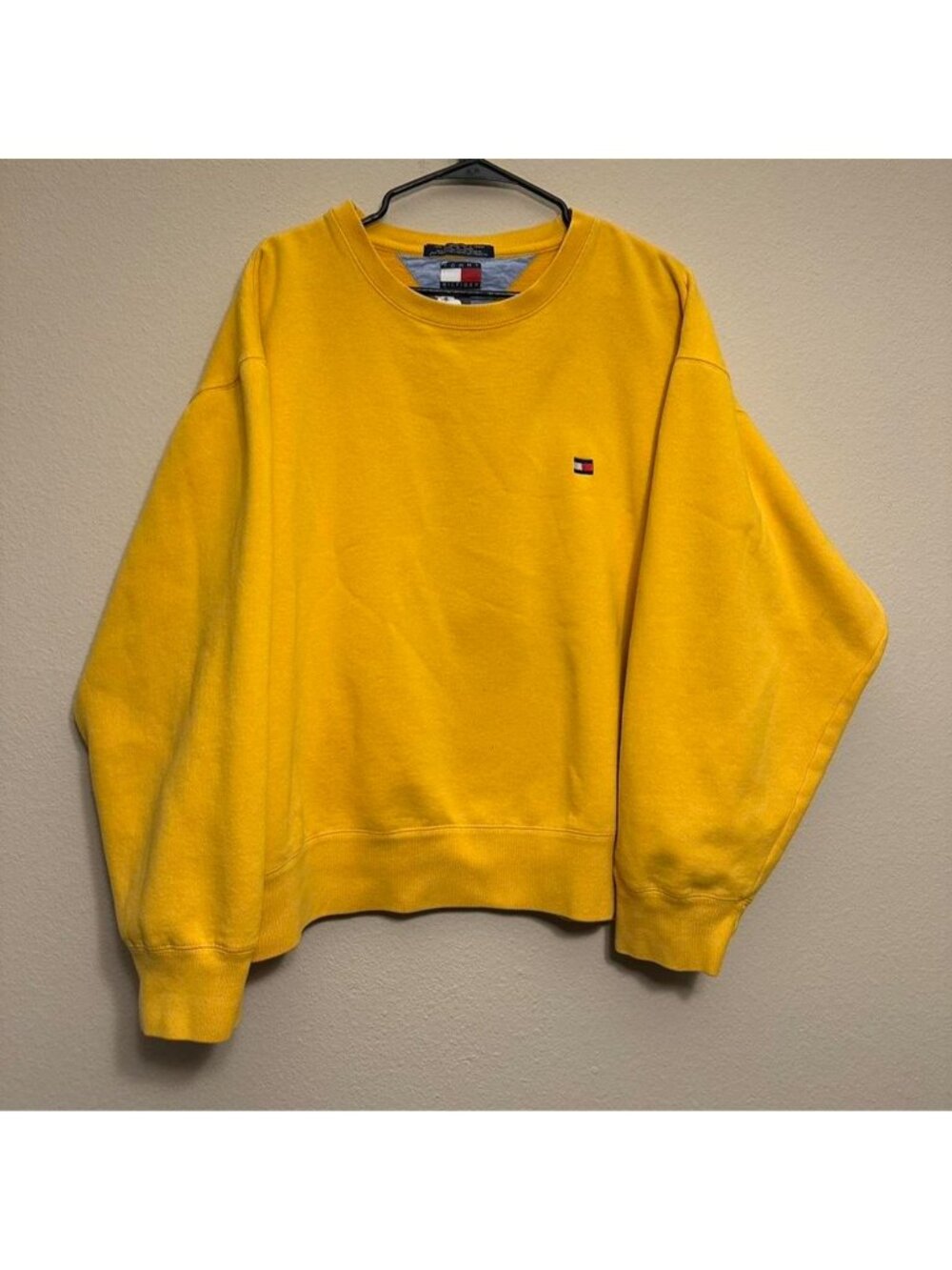 Vintage 90s Tommy Hilfiger Yellow Crewneck Sweater